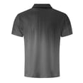 thumbnail image 5 of Mens Gradient Polo Shirts Casual Short Sleeve Athletic T-Shirts Classic Contrast Collar Shirt with Pocket Dark Gray XXL, 5 of 5