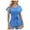 Blue, variant on Women Dressy Casual Blouses Summer Peplum Tops Work Pleated Blouse Black, S
