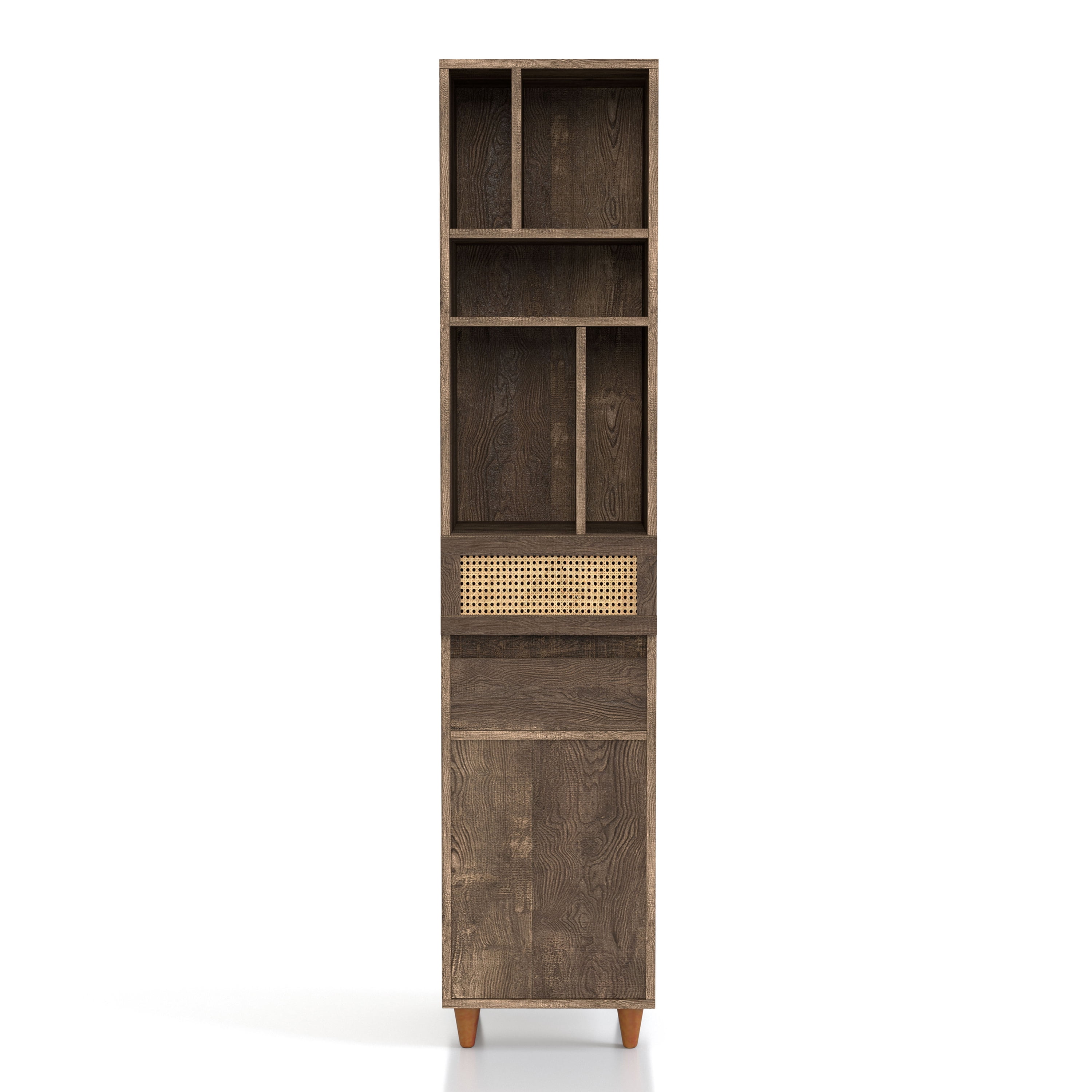 Furniture of America Burd Modern Multi-Storage TV Tower, Reclaimed Oak