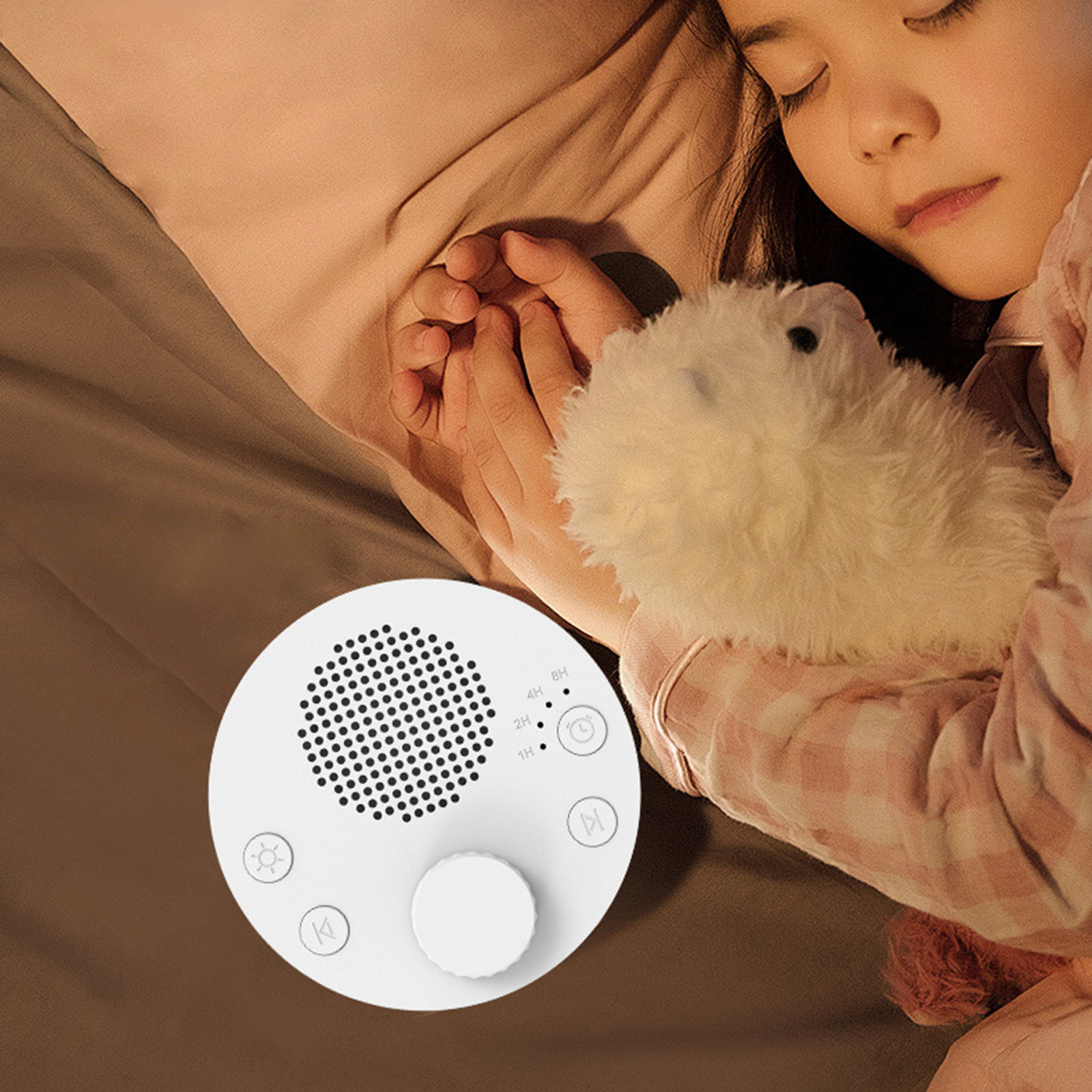 Baby Sleep Aid Machine With 24 Sounds Adjustment Warm Lighting 4 Timer Setting For Home and Travel