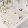 thumbnail image 2 of EcoQuality 13" inch Flat Square Charger Clear Plastic Plates with Gold Rim - China Like Party Plates, Heavy Duty Large Disposable Dinner Salad Plate Weddings, Serveware, Baby Showers (96), 2 of 3
