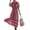Pink, variant on Plus Size Dresses SawvnmWomen V-Neck Short-Sleeve Wrap Waist Flared Striped Maxi Ankle Dress Gift for Women
