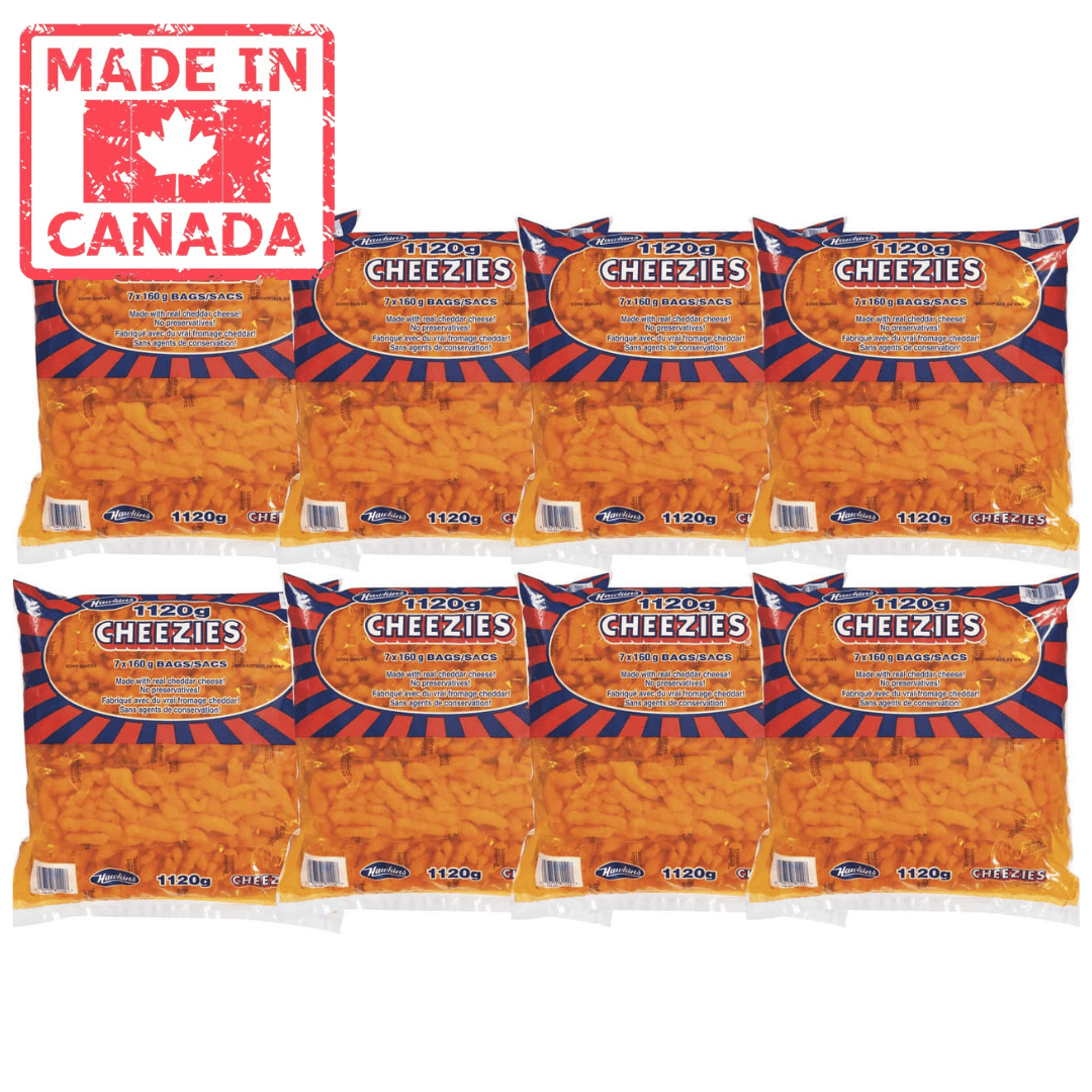 Hawkins Cheezies Corn Snacks 1120 Grams/39.5 Oz - 7x160 g Bags (8