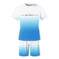 thumbnail image 4 of Mens 2 Piece Short Set Tracksuit Graphic Athletic T Shirt Casual Short Sleeve And Shorts Set Summer Streetwear Outfits (White,5XL), 4 of 5
