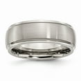thumbnail image 2 of Primal Steel Titanium Ridged Edge 8mm Brushed and Polished Band, 2 of 11