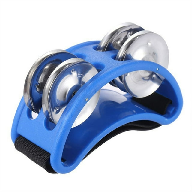 Secoueurs de Percussions à Pied, Tambourin à Pied Portable pour Guitare Tambour Bleu
