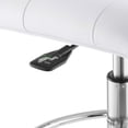 thumbnail image 5 of Modway Prim Metal Vegan Leather Armless Drafting Chair in Silver/White, 5 of 9
