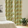 thumbnail image 2 of Ambesonne Orange Mandala Window Curtains, Folkloric Blossoms, Each 28" W x 95" L, Pale Green and Multicolor, 2 of 4
