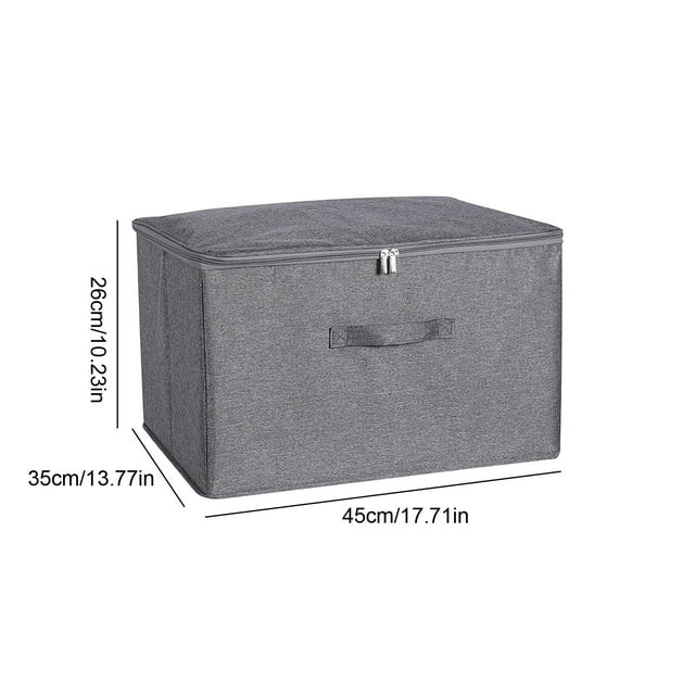 Foldable Storage Box With Soft Lid For Clothing Quilt Sorting 10 in x 8 in x 6 in