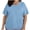 Light Blue, variant on Women's Scrubs Healthcare Top, Moisture-Wicking Stretch Scrub Shirts V Neck Short Sleeve Pullover Top with Pockets Navy