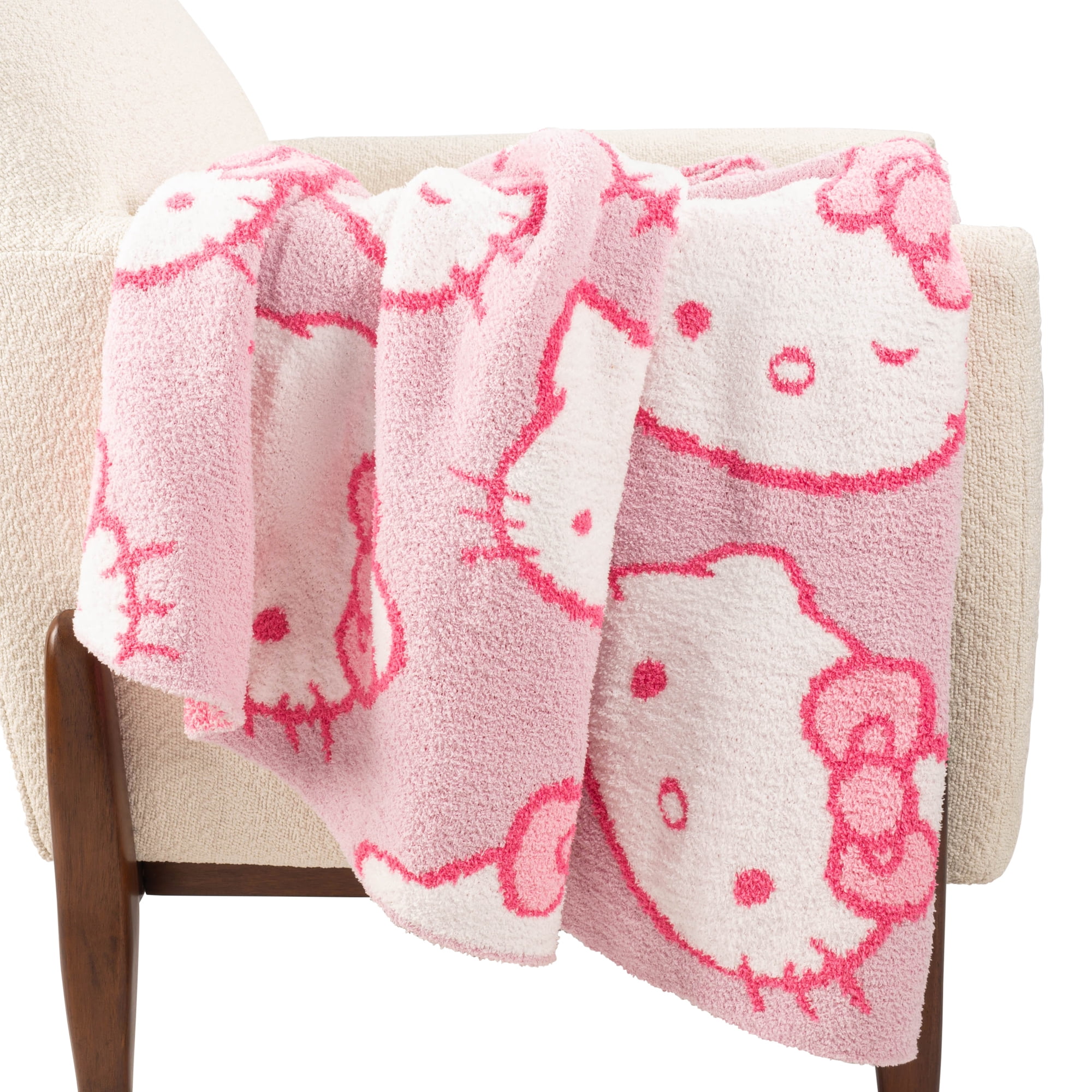 Sanrio Hello Kitty Cute Faces Feather Knit Throw