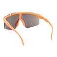 thumbnail image 2 of Boys Kids Rimless Color Mirror Neon Wrap Curved Sport Sunglasses Orange - Blue Mirror, 2 of 4
