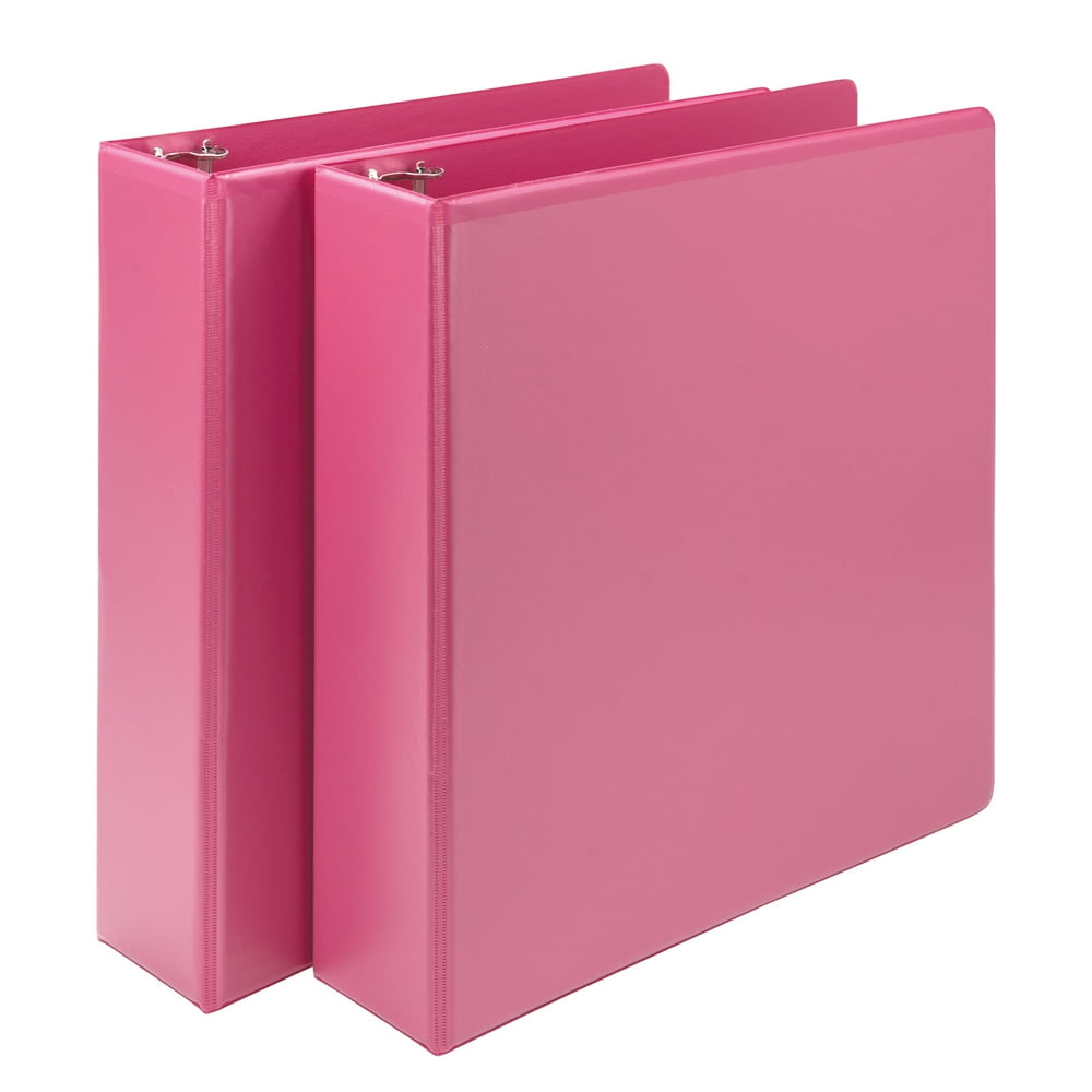 Samsill Earth's Choice Durable 2" Round Ring View Binders, Pink 2 Pack