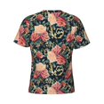 thumbnail image 6 of Vsdgher Rose Flowers Print Men's Dry Fit Mesh Athletic Shirts Moisture Wicking Tennis T-Shirt Tops, 6 of 9