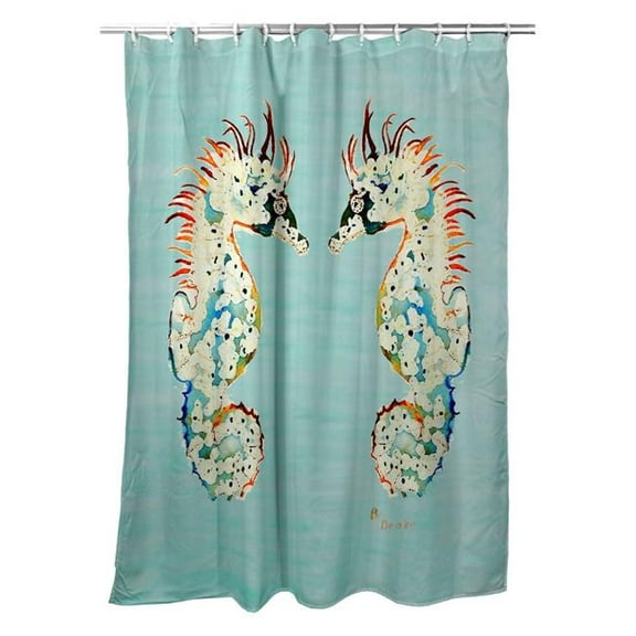 Betsy Drake SH388C Aqua Betsys Seahorses Shower Curtain