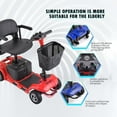 thumbnail image 3 of SKRT Trottinette de Mobilité pour Adultes, Aînés, skmc 4 Roues Appareil Électrique Rechargeable pour Voyage, Léger et Portable, avec Phares DEL et Panier, Chargeur Inclus, Rouge/ Bleu, 3 of 8