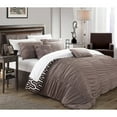 thumbnail image 2 of Chic Home Lester 7-Piece Reversible Ruffled Set, King, Brown, 2 of 2