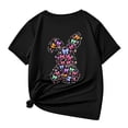 thumbnail image 3 of Xuewenshw T-Shirts Décontractés pour Enfants Motif Lettre Multicolore Col Rond Manches Courtes Fille Tout-Petit, 3 of 6
