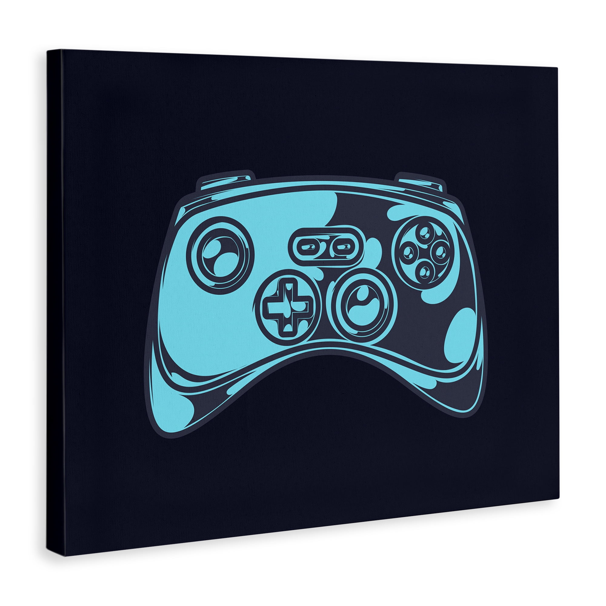 Stupell Industries Gaming Controller on Black Entertainment Painting Wrapped Canvas Art Print Wall Art, 40 x 30