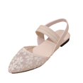 thumbnail image 2 of Purcolt Womens Floral Embroidery Mesh Slingback Flats Dressy Casual Pointed Toe Slip On Ballet Shoes Comfort Soft Sole Dress Shoes with Elastic Ankle Strap, 2 of 9
