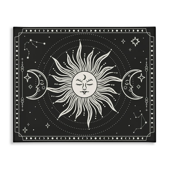 Stupell Industries Astrology Sun & Moon Pattern Astrology & Stars Painting Wrapped Canvas Art Print Wall Art, 20 x 16