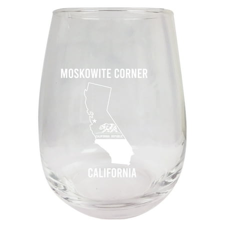 

Moskowite Corner California Souvenir 9 Ounce Laser Engraved Stemless Wine Glass State Flag Design 2-Pack