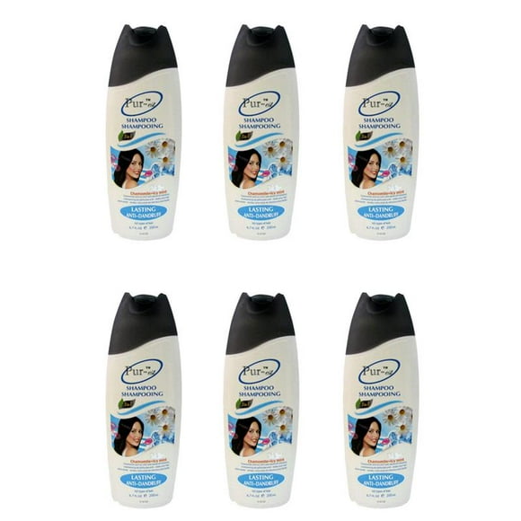 Lasting Anti-Dandruff Shampoo With Chamomile And Icy Mint(400ml) (Pack of 6) By Purest