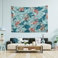 thumbnail image 5 of Ukiyoe Fishes Tapestry Wall Hanging Tapestries Happy Colorful Hippie Psychedelic Art Polyester Carpet Wall Decorative for Living Room Bedroom 60x51inch, 5 of 7
