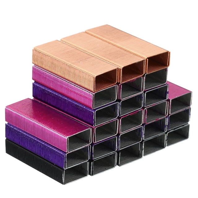 Unique Bargains Staples for Stapler, 4 Pack(1000Pcs Staples Per Pack) #10 Mini 3/16 Inch Staples Jam Free Rose, Multicolored