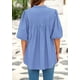 thumbnail image 2 of Blusa PRETTYGARDEN para mujer, verano 2025, manga corta, cuello en V, 2 of 8