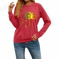 thumbnail image 3 of CLOISE Lightweight Sweatshirts for Women Crew Neck Tops Graphic Long Sleeve Pullover Cute Fall Winter Clothes Red L, 3 of 5