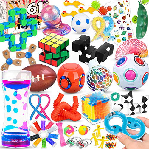 Fidget Toys Packs Sensory Fidget Toy Set with Pop and Marble Mesh Anxiety Tube Stress Relive Fidget Toys A, Fidget Packs Fidget Toy Cheap 