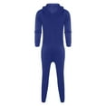 thumbnail image 6 of Krdevn Men Pure Color Splicing Autumn Winter Casual Hoodie Zipper Jumpsuit,3XL, 6 of 8
