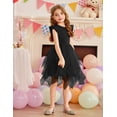 thumbnail image 3 of Oudiya Toddler Tutu Dress Little Girls Irregular Tulle Princess Birthday Party Formal Dresses, 4-8Y, 3 of 7