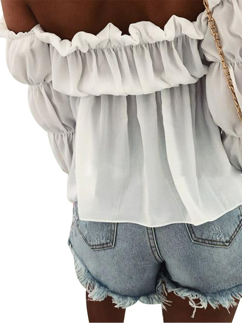 トップス YILON BIJOU OFFSHOULDER BLOUSE Off-shoulder Bijou Tops・全2色 – iine