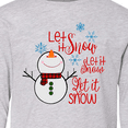 thumbnail image 4 of Inktastic Christmas Let It Snow Cute Snow Man with Snowflakes Long Sleeve Youth T-Shirt, 4 of 5