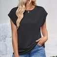 thumbnail image 2 of Xihbxyly Loose Summer Tops for Women Women Casual Basic T Shirts Loose Fit Crewneck Short Sleeve Summer Trendy Lightweight Soft Plus Size Tops, 2 of 7