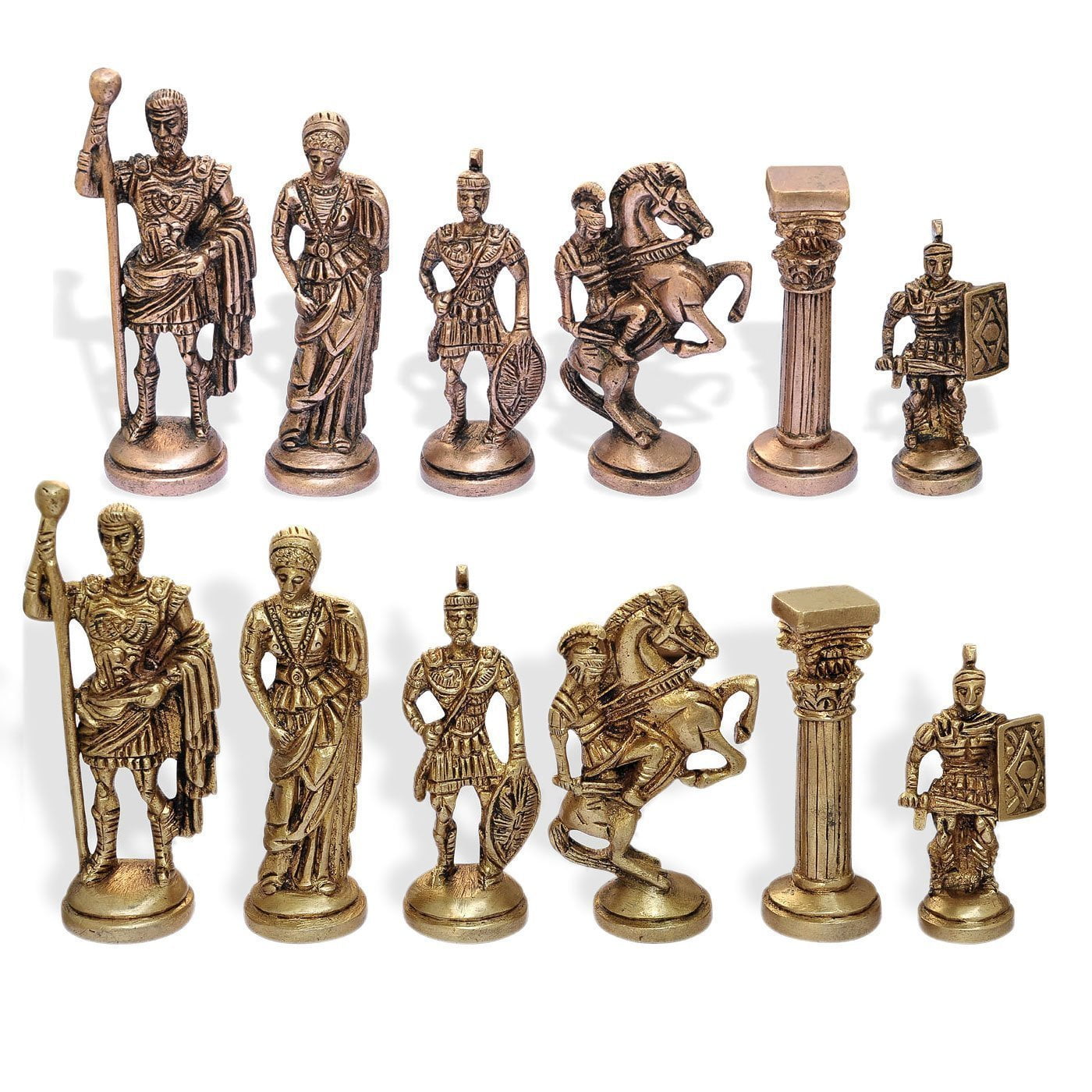 StonKraft 15" x 15" Collectible Rosewood Wooden Chess with brass roman Pieces Board Set
