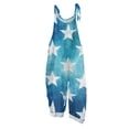 thumbnail image 2 of Iaqnaocc 4th of July Women's Jumpsuits Patriotic American Flag Stars Sleeveless Jumpers Freedom Adjustable Strap Jumpsuits Baggy Cotton Linen Festival Overalls Royal Blue L, 2 of 4