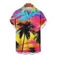 thumbnail image 4 of LEKWK Hawaiian Shirts for Men Beach Button Down Casual Shirts Short Sleeve Collared Lightweight Print Tops Loose Fit Beach Resort Vacation Wear Multicolor XL, 4 of 6