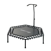 Machrus Upper Bounce 50" Mini Trampoline with Adjustable T-Shaped Handrail  Hexagonal Rebounder Fitness Trampoline for Kids & Adults