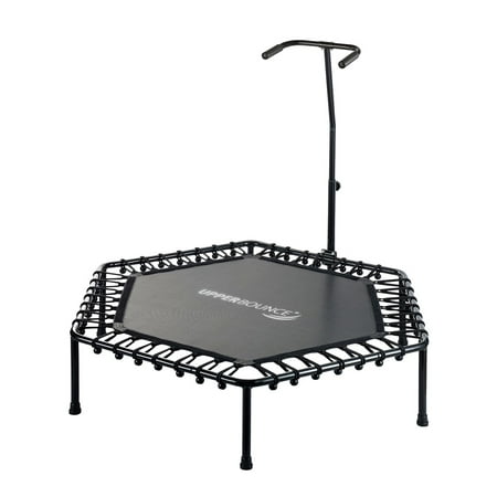 Machrus Upper Bounce 50" Mini Trampoline with Adjustable Handrail – Fitness Trampoline for Kids & Adults, Indoor & Outdoor Rebounder