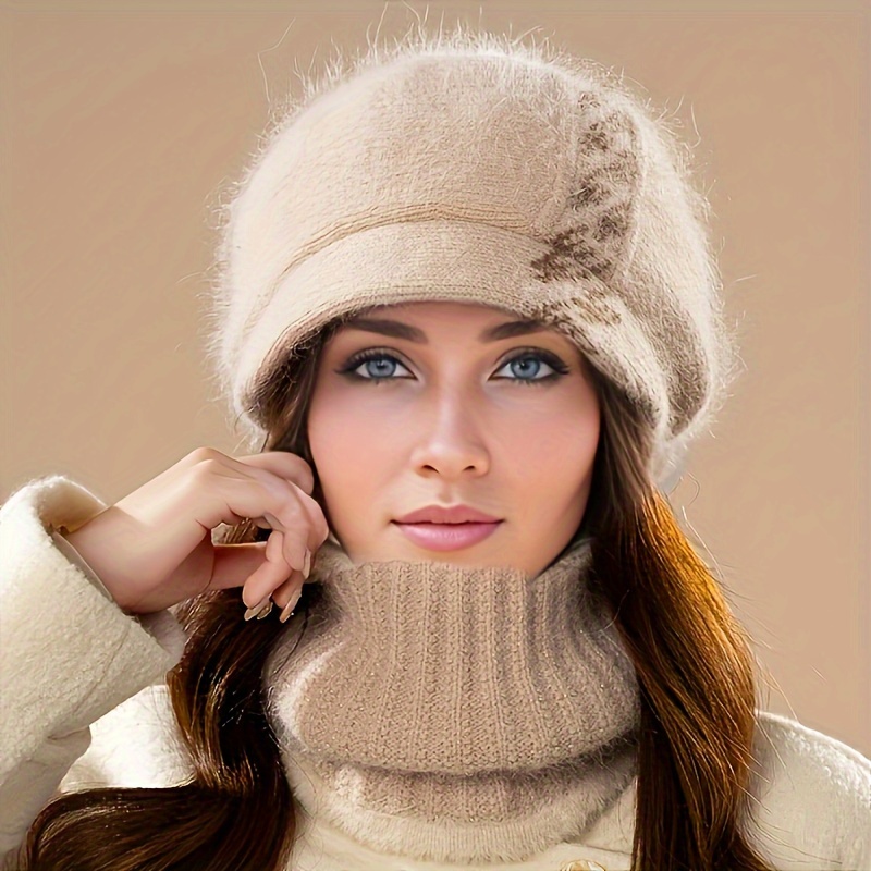 2 Winter Warm Berets for Women, Acrylic Knitted Hats with Zipper Closure, Good Water Absorption, Suitable for Outdoor Activities, Skiing, Travel - Ideal Holiday Gift