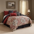 thumbnail image 6 of Benjara 9 Piece Queen Size Comforter Set with Medallion Print- Red and Blue, 6 of 6
