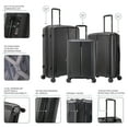 thumbnail image 4 of DUKAP AIRLEY 3-Piece Hardside Luggage Sets with Spinner Wheels, Handle and Trolley, (20"/24"/28"), Black, 4 of 11