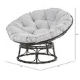 thumbnail image 5 of Barton 46'' Large Size Papasan Chair With Cushion & Frame, Overstuffed Thickened Papasan Lounge Chair With Cushion & Frame, Lazy Chair, Circle Chair, Round Chair, Grey, 5 of 6
