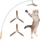 thumbnail image 1 of Cat Wand Toys, Interactive Cat Toys with 3 Feather Refills, 29' Flexible Steel Wire, Sturdy Wood Handle & Bell for Kitty Kitten, Cat Toys for Indoor, 1 of 5