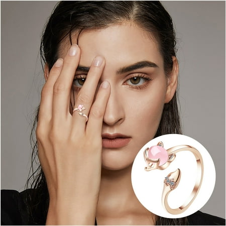 

Youxiang Wisdom In Adversity Foxring Cute Animal Foxstacking Ring Jewelry For Women Girl