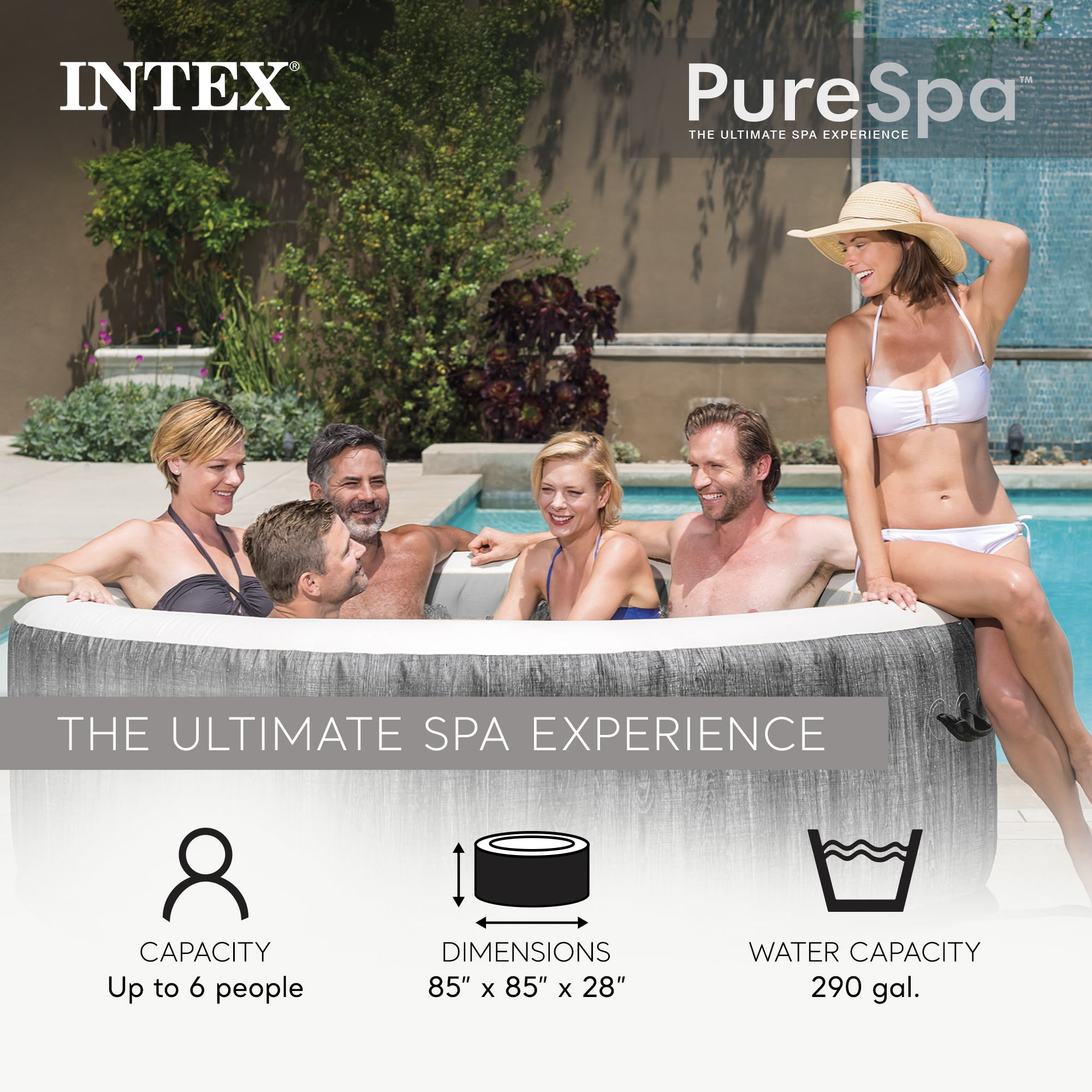 Intex PureSpa Plus Inflatable Hot Tub, Maintenance Accessories & Spa Seat