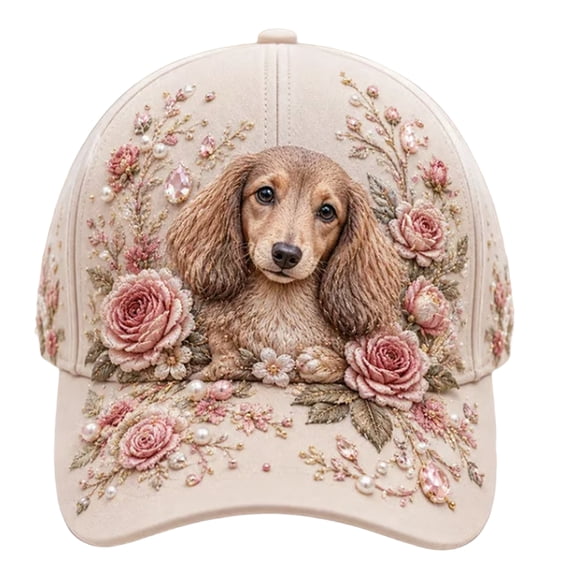 Voska 3D Animal Pattern Floral Embroidery Adjustable Unisex Baseball Cap Animal Pattern Sun Hat for Daily Use A One Size
